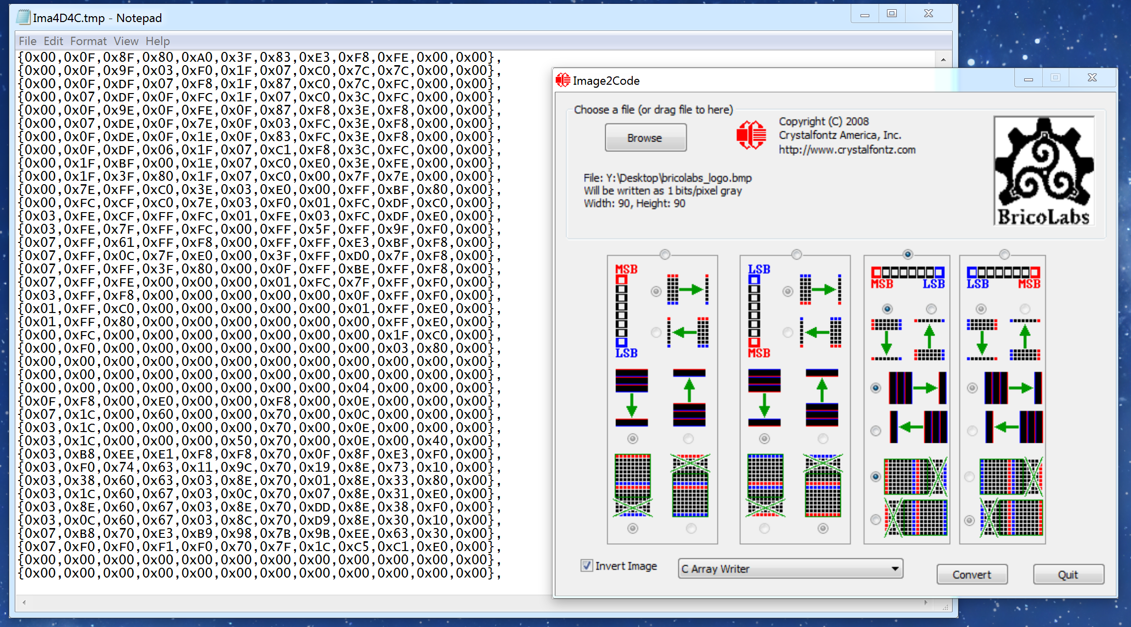 Configuración correcta de image2code