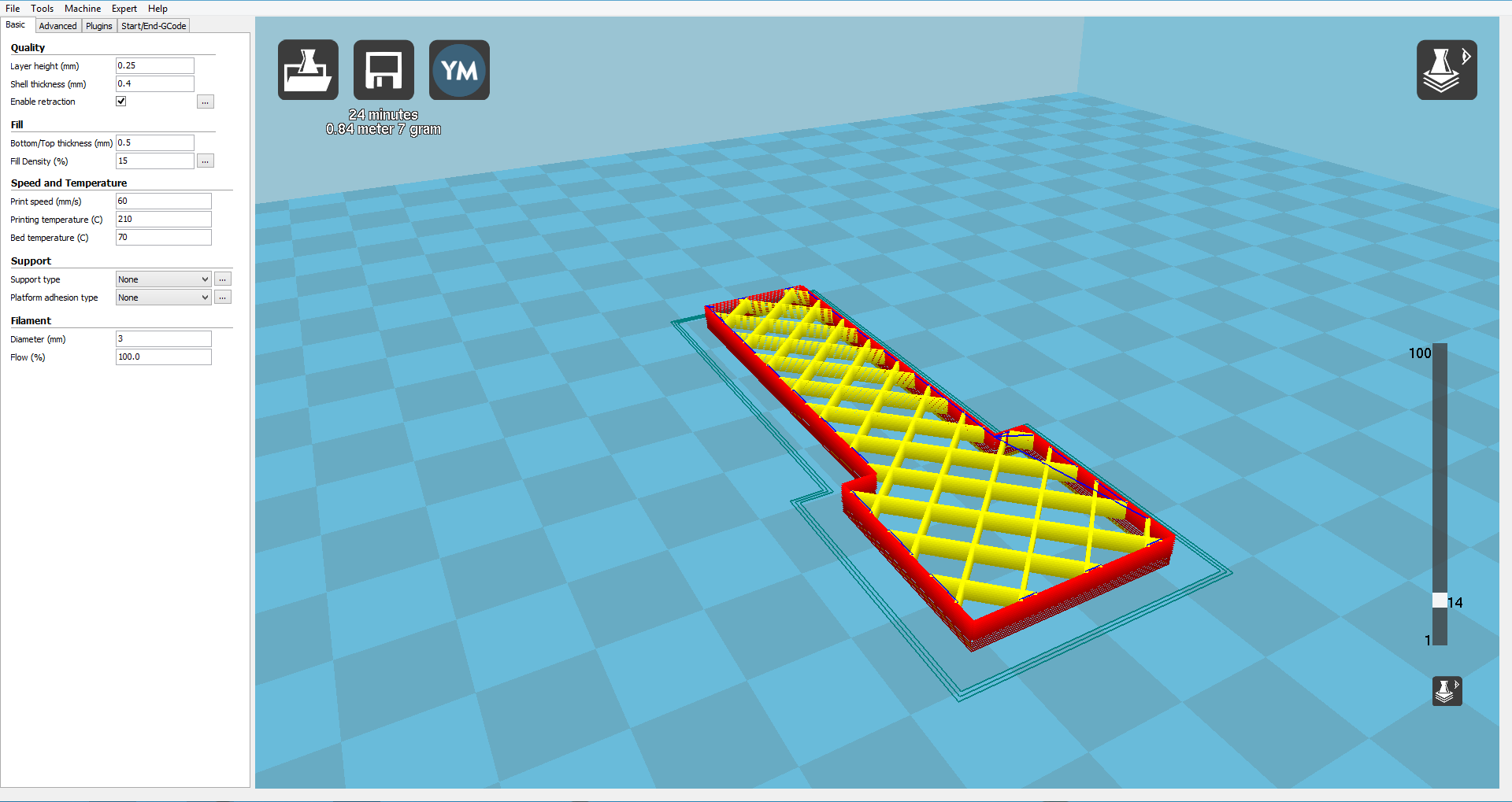Captura de pantalla del software laminador